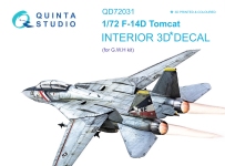 Quinta Studio 1/72 F-14D Tomcat 3D Interior decal #72031 (GWH)